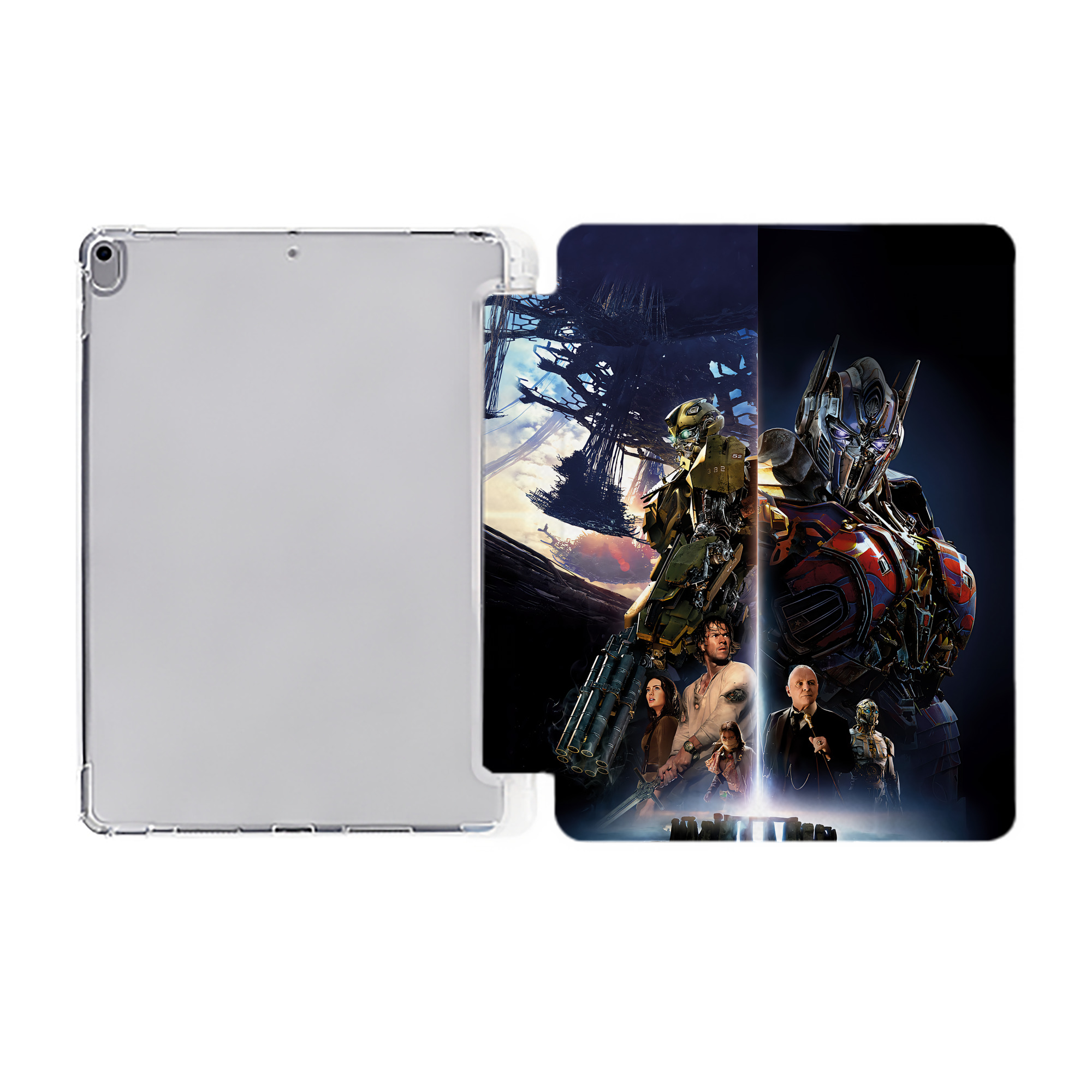 （画像用） Transformers トランスフォーマー IPad ケース ペン収納付き 三つ折りスタンド PUレザー×シリコン 対応機種9.5/10.5/10.9インチ